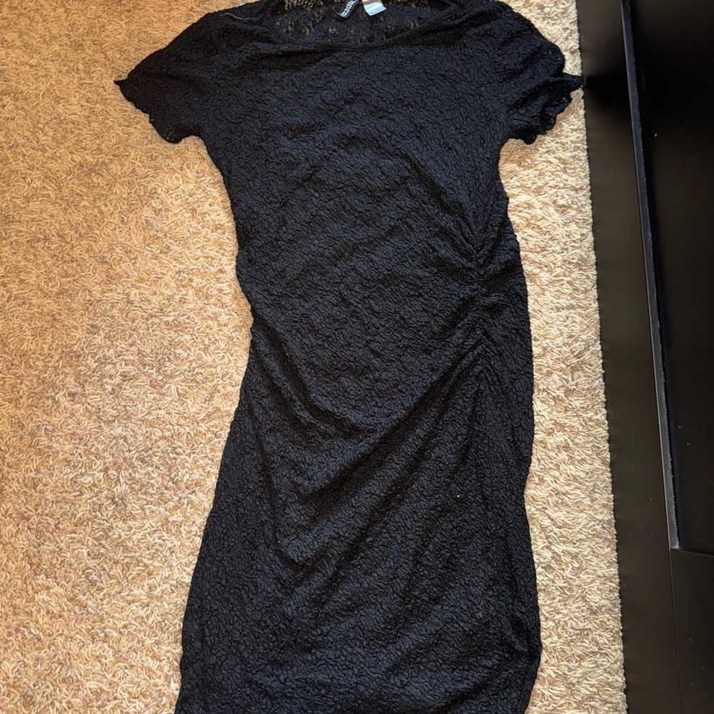 Black Divided Fitted Dress
